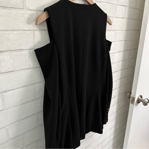 MICHAEL Michael Kors Black Cold Shoulder Single Button Jacket Blazer - Picture 10 of 12